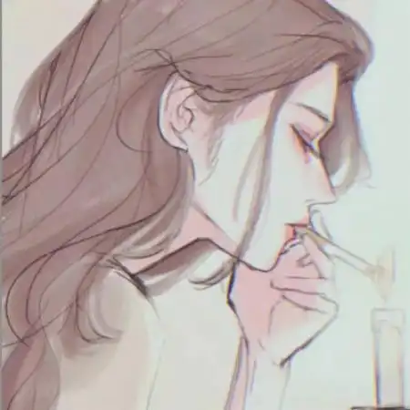 女生伤感卡通头像 让感情混了白开水