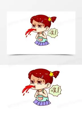 卡通q版女孩吐血搞笑表情包