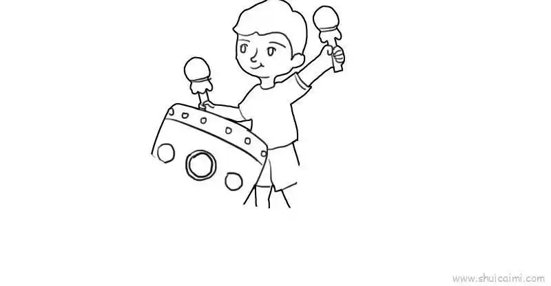 打鼓小人简笔画