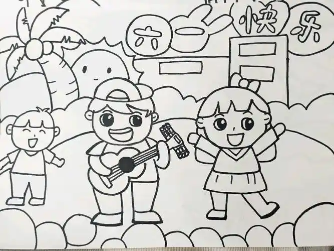 六一儿童节简笔画主题画 儿童画简笔画儿童节去超简单的六一儿童节简