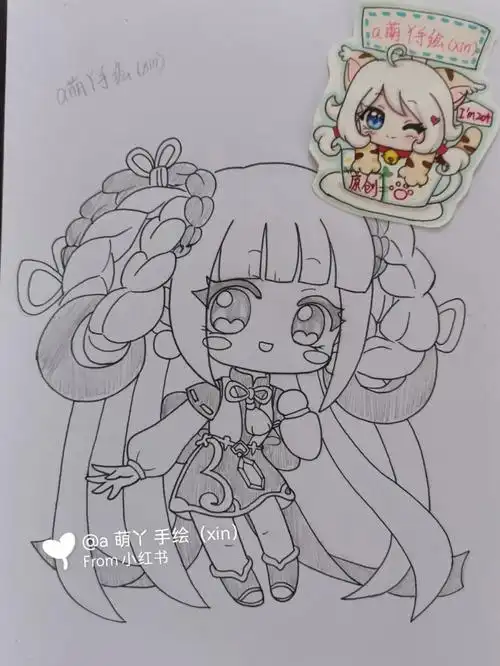 迷你世界月无双画画的日常儿童画简笔画教程