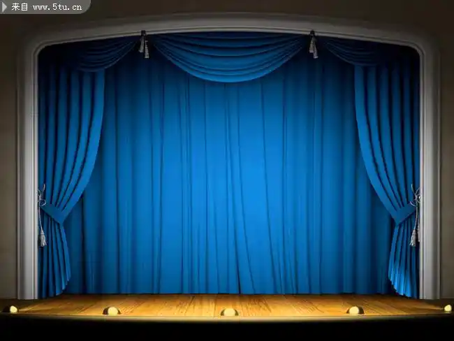 蓝色舞台背景图片素材
