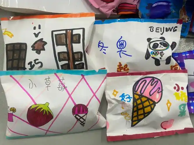 做成包装袋也不错哦#少儿创意美术  #美术  #画画的日常  #儿童创意