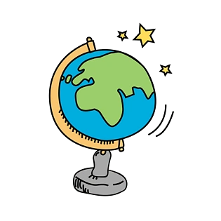 卡通地球仪