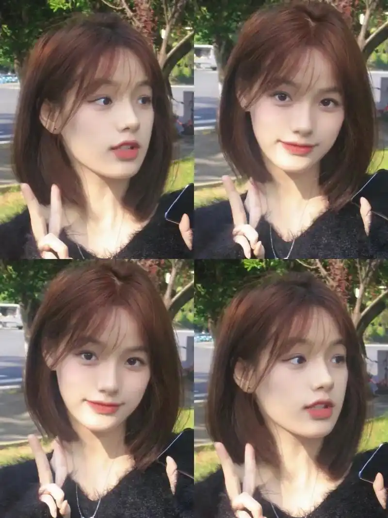 简约甜美减龄一刀切短发让甜美多几分