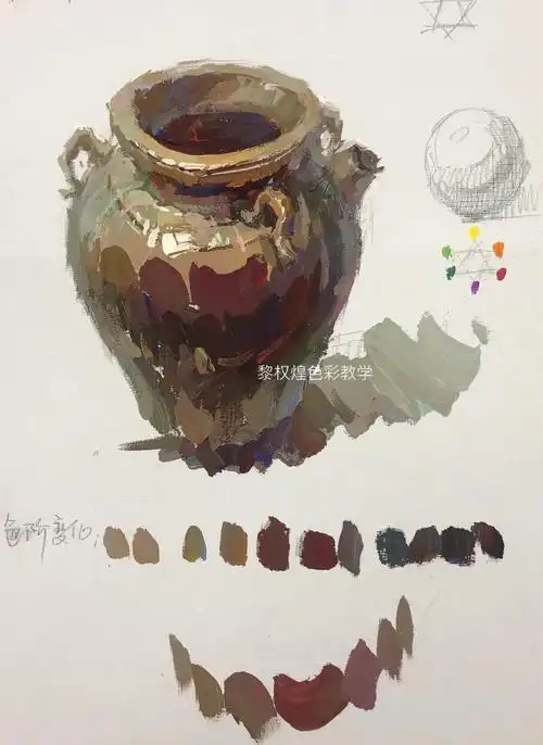 色彩静物罐子单体步骤