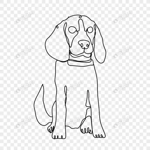 史宾格抽象线条画狗