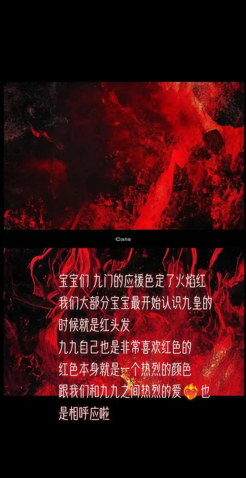 宝宝们 九门的应援色定了火焰红 我们大部分宝宝最开始认识九皇