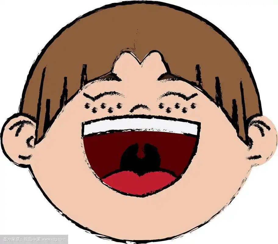 卡通笑女孩庆祝快乐