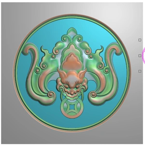 圆盘蝙蝠铜钱餐椅背板靠背圈椅精雕图bmp木雕灰度图浮雕图木雕