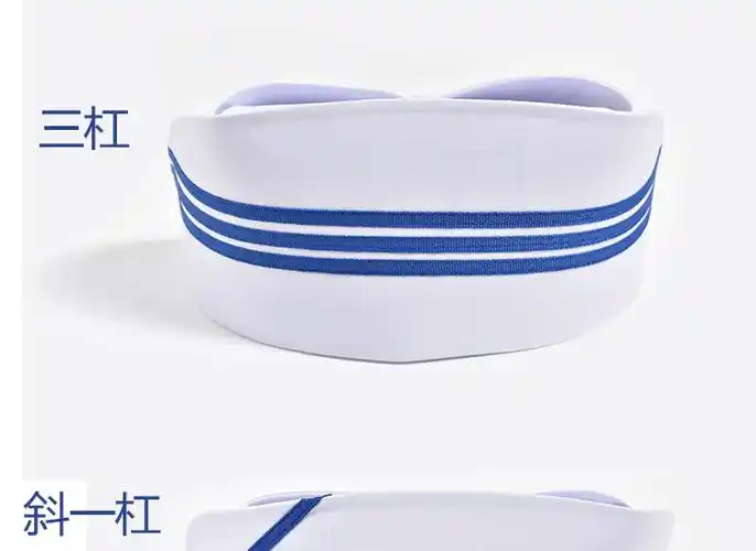 欧瑾护士帽女白色加厚粉色横杠燕尾帽护士帽子大码浅蓝色粉红色三扣厚