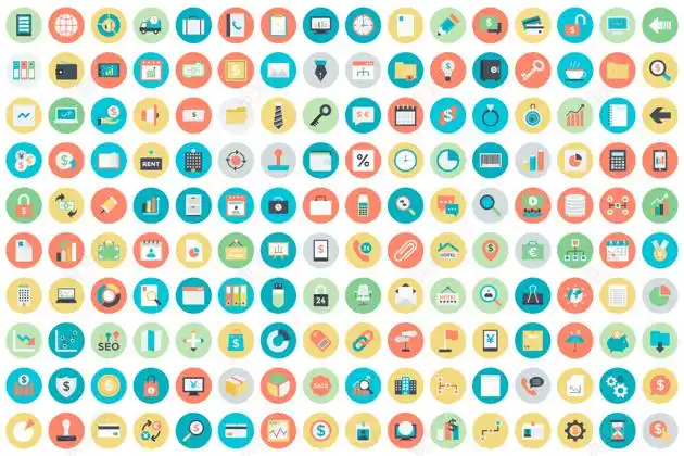 彩色扁平商务icon矢量小ppt图标素材