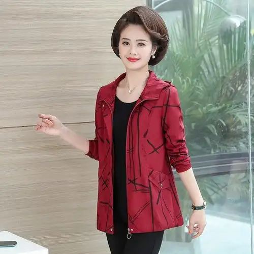 芊芷洛妈妈春装外套中年女装2021新款春季女上衣薄款春秋50岁中老年