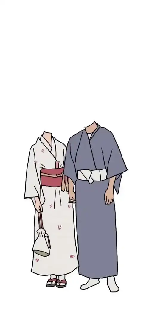 有没有好看的双人无头小人抠图素材?