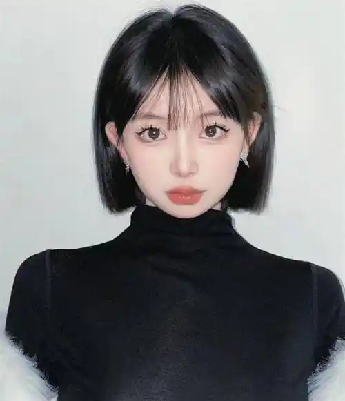 "一刀切"短发,展现优美的锁骨线条,性感又撩人_女生_发型_层次