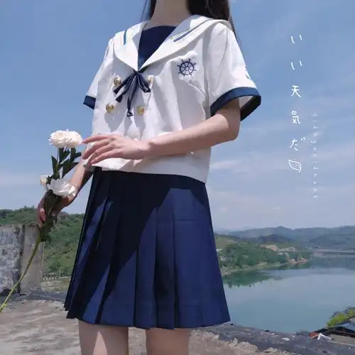 【现货】放学后航海少女正统夏服jk制服套装原创短袖海军风水手服