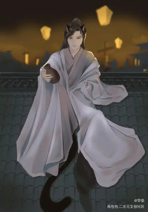 喵喵絮和孔雀温_山河令古风绘画作品