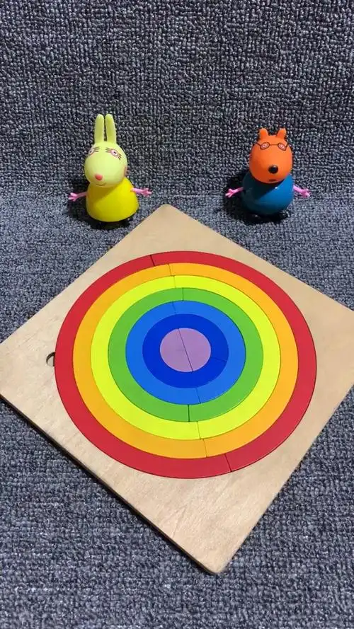 彩虹圈圈拼图,好看又好玩!