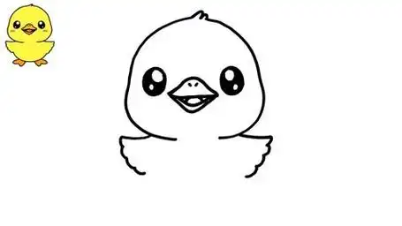 儿童绘画入门第4套第1集:小黄鸭从线稿到上色,逐步绘制完整过程