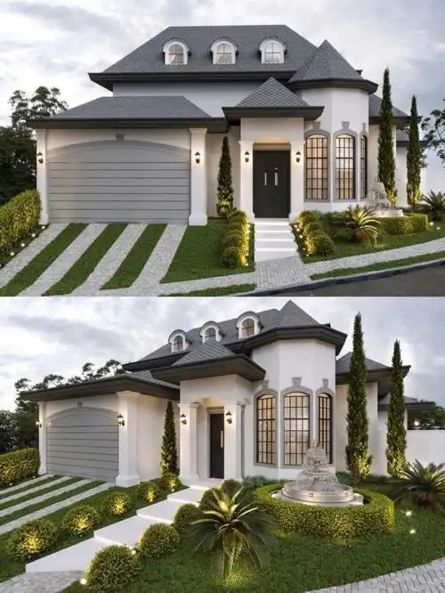 一眼就会爱上的小房子灰瓦白墙简洁大方