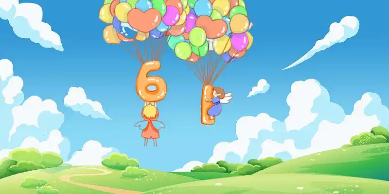 小清新蓝天白云草地气球儿童六一儿童节展板背景61六一儿童节背景