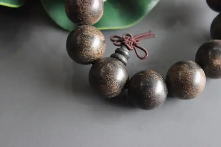聚艺阁工艺虎沉沉香东帝汶佛珠手串20cm