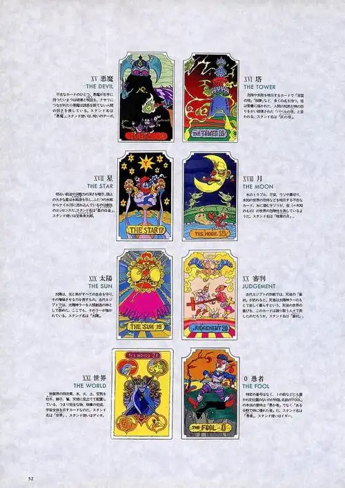 话题:求jojo的奇妙冒险第三部星尘斗士里塔罗牌图片全部!要清晰的!