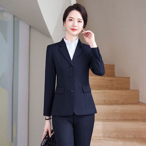 职业装西装外套女套装春秋新款工作服正装三粒扣西服工装气质女装