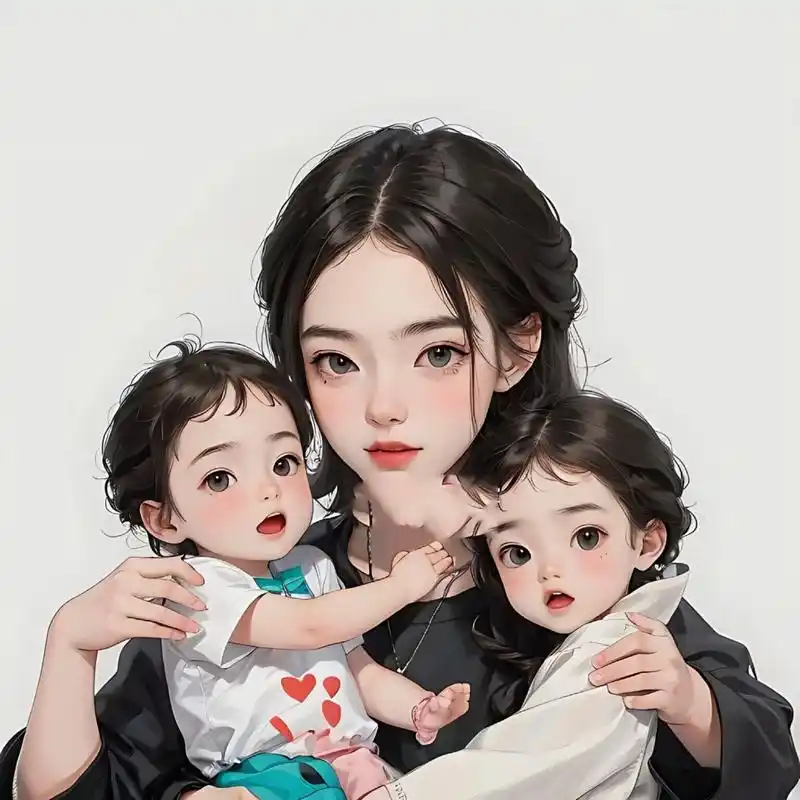 亲子头像90一儿一女的快来领头像95有大有小 原创图片,请勿转载