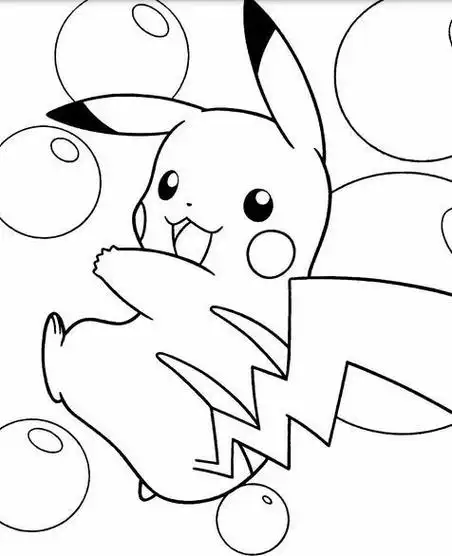 睡觉皮卡丘简笔画黑白