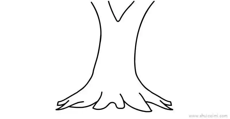 简单的树洞儿童简笔卡通画教程步骤