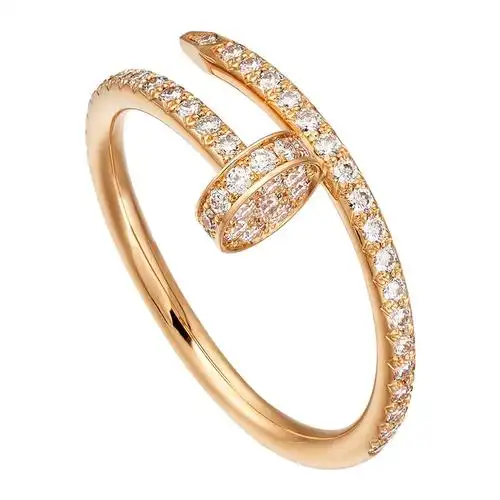 卡地亚 经典juste un clou系列 18k金玫瑰金钻石钉子戒指b4231400