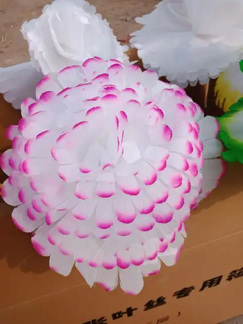 殡葬用品 30公分 单底7片花头 纸花 车头花 殡葬花圈祭祀一寸纸扎