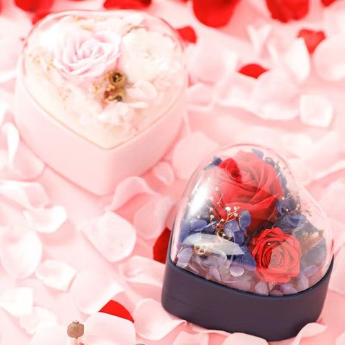 周宝福心形礼盒情人节礼物送礼包装盒生日礼物永生鲜花礼品盒浪漫 深