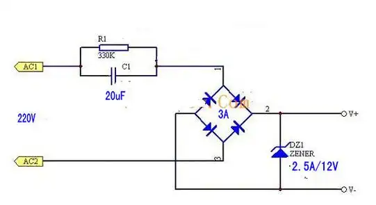 220v交流转12v直流电路思路是用电容,泄放电阻,桥式整流,限流电阻,12v