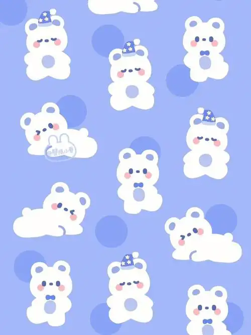 原创小熊壁纸可爱动物图案小兔小狗狗