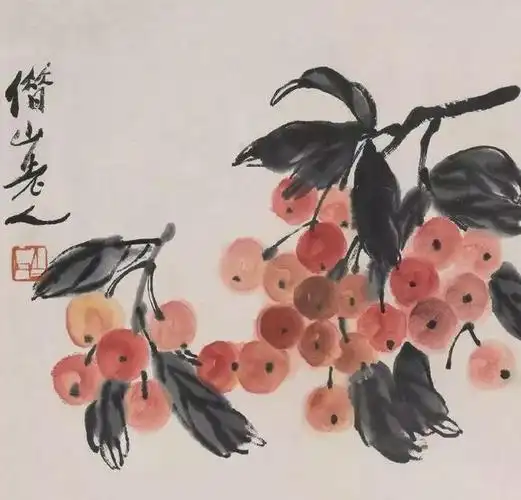 齐白石画的樱桃,让人垂涎欲滴