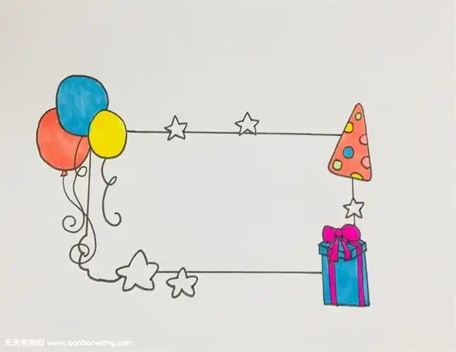 生日卡简笔画教程
