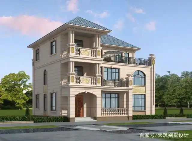 农村三层别墅沉稳大气,回头率超高的一款,老家盖一栋倍有面儿!