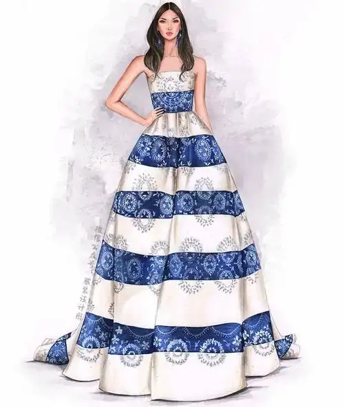 民族风婚纱礼服设计效果图!(ipad procreate 手绘100张)_服装