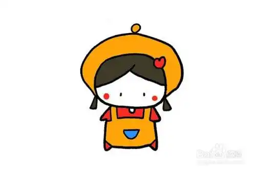 呆萌女孩简笔画