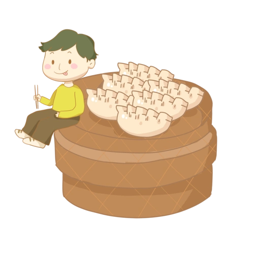 立冬一笼蒸饺免抠png素材图片