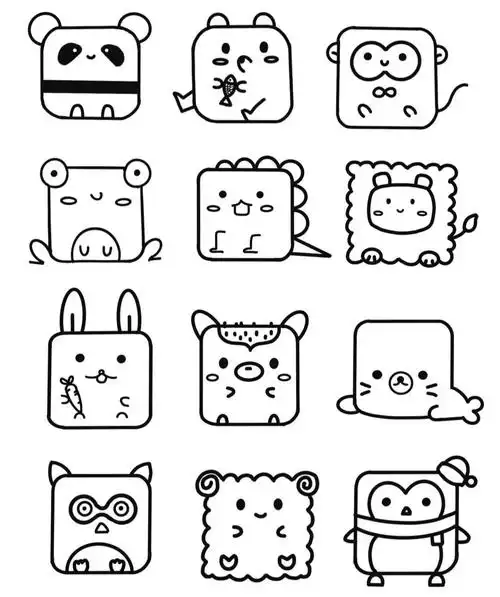 可爱的小方块简笔画