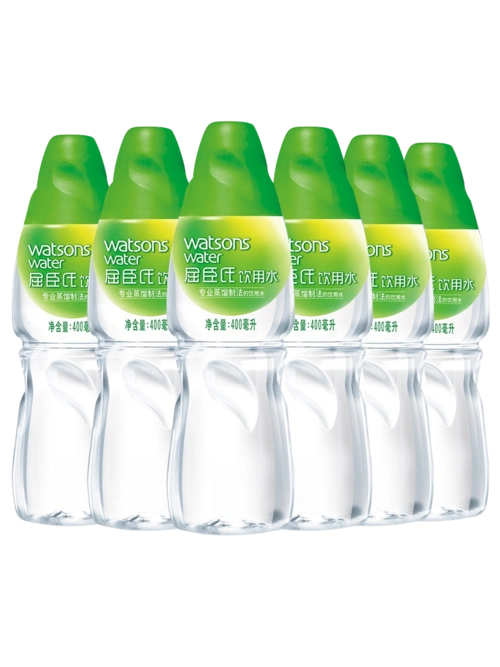 屈臣氏饮用水400ml24瓶整箱蒸馏制法敷脸水疗美容护肤饮用水