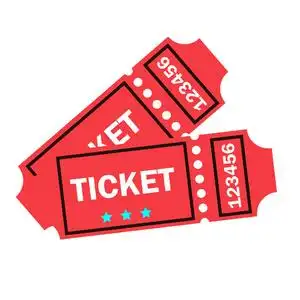 关闭顶部视图.派对电影节电影节入场.孤立的平面卡通插图照片