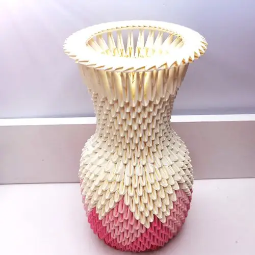 成品三角折纸天鹅创意手工花瓶作品现货一物一图手工折纸