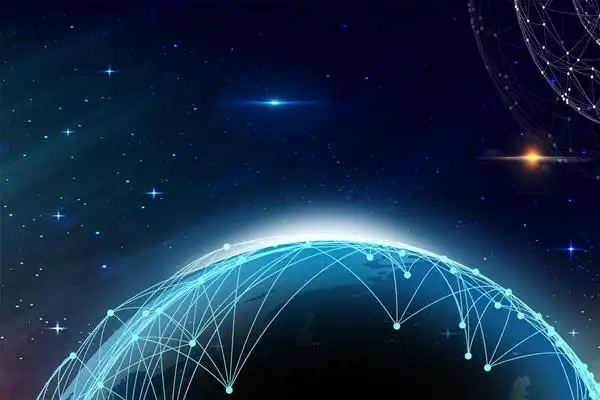 蓝色星空星球背景的科技ppt背景图片