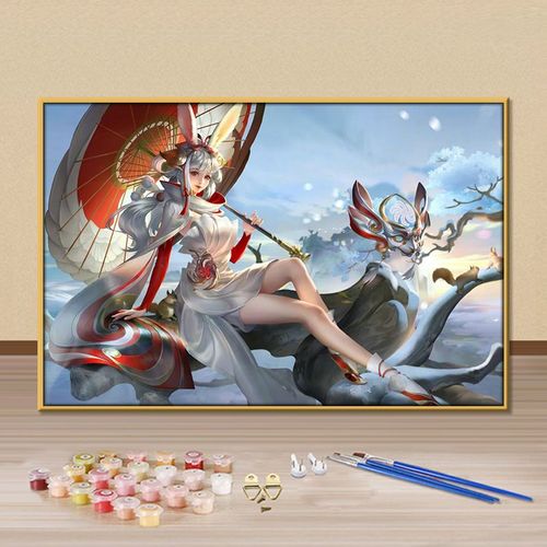 王者荣耀数字油画diy填色公孙离手工定制纪念生日礼物房间装饰画
