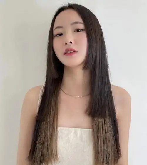 升级断层公主切 时尚艳压黑长直_直发发型 - 美发站