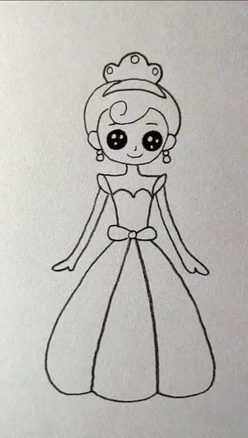 方老师绘画,可爱的小公主简笔画!